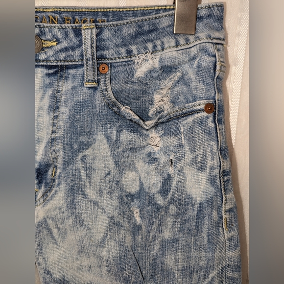 AMERICAN EAGLE OUTFITTERS Denim Shorts Bleached Distressed sz 29 - Picture 8 of 14